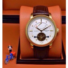 Patek Philippe Complication 479620 Yellow Gold Swiss Automatic Watch Power Reserve - Brown Bracelet