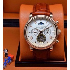 Patek Philippe Complication 496400 Day-Night Cycle Swiss Automatic Watch Roman Numeral White Face