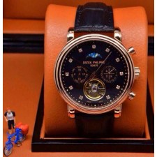 Patek Philippe Complication 496400 Day-Night Cycle Swiss Automatic Watch Gemstone Black Face