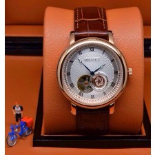 Breguet Classique Swiss Automatic Watch Original Tourbillon Pink Gold - Brown Strap