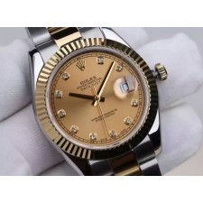 Rolex Datejust II 41mm Automatic Two Tone 18k Gold-Gold Dial Diamond Markers-Stainless Steel Jubilee Bracelet