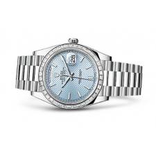 Rolex Day-Date Swiss Automatic Watch Ice Blue Dial Diamonds Bezel 40mm 