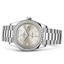 Rolex Day-Date 228396TBR Swiss 3255 Automatic Watch Silver Dial 40MM 