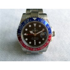 Rolex GMT II 50th Anniversary Ceramic Automatic Watch-Black Dial Blue/Red Bezel-Stainless Steel Oyster Bracelet 