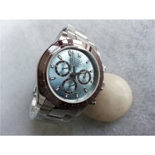 Rolex Daytona Swiss Chronograph-Ice Blue Dial Chocolate Ring Subdials-Droplet Hour-Stainless Steel Oyster Bracelet 