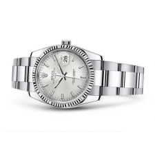 Rolex Oyster Perpetual Date Swiss Automatic Watch 34mm Rhodium Dial