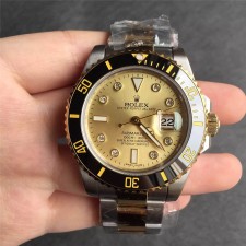 Rolex Submariner Gold Dial Diamonds Hour Markers Swiss Automatic Watch 