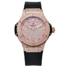 Hublot Big Bang 38mm Automatic Watch Rose Gold Black Strap