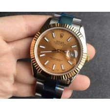 Rolex Datejust Gold Dial Stick Markers Swiss Automatic Watch 41MM