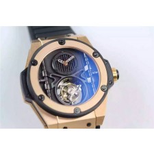 Hublot Big Bang Flying Tourbillon Chronograph-Black Multi Tier Dial-PVD--Black Rubber Strap