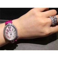 Breguet Reine De Naples Automatic Watch Rose Red Leather