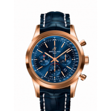 Breitling Transocean Automatic Chronograph Rose Gold Blue Dial 43mm