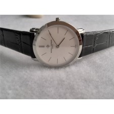 Vacheron Constantin Patrimony Quartz Watch 35mm - White Dial Black Leather Strap