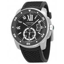 Cartier Calibre Diver W7100056 Swiss Automatic Watch Black Rubber Strap