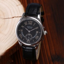 MontBlanc Star Edition Automatic Watch Small Seconds - Black Dial With Roman Numeral Marker - Black Leather Strap