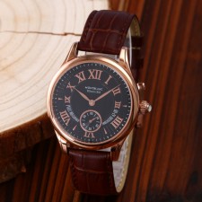 MontBlanc Star Edition Automatic Watch Small Seconds - Rose Gold Black Dial With Roman Numeral Marker - Brown Leather Strap