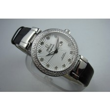 Omega Deville Ladymatic Diamonds Automatic Watch White Dial 34mm