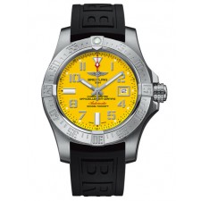 Breitling Avenger II Seawolf Swiss Automatic Watch Yellow Dial 45mm